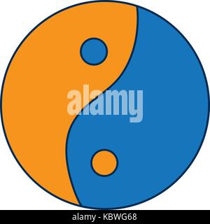 Yin Yang Symbol auf weißem Hintergrund Vector Illustration Stock Vektor