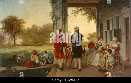 Washington und Lafayette am Mount Vernon, 1784 von Rossiter und Mignot, 1859 Stockfoto