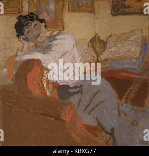 Edouard Vuillard Madame Hessel au Sofa (Madame Hessel auf dem Sofa) Stockfoto