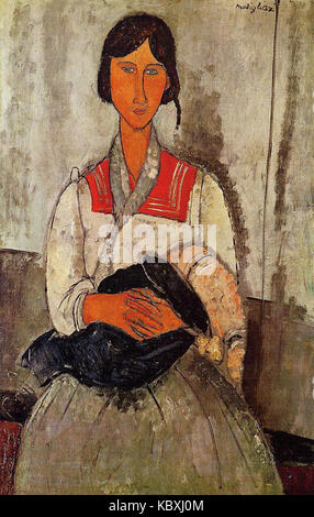 Zigeunerin mit Baby 1918 Amedeo Modigliani Stockfoto