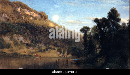 Aaron Draper Shattuck Berkshire Ausläufern, Vollmond über Meadowbrook Stockfoto