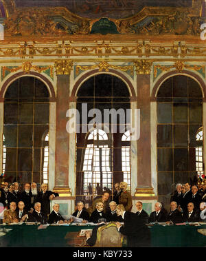 William Orpen, die Unterzeichnung des Friedens in die Hall of Mirrors, Versailles Stockfoto