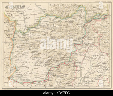 Karte von Afghanistan aus der Imperial Gazetteer von Indien (1907 1909) Stockfoto