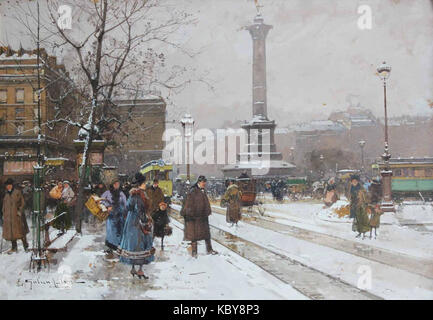 Eugene Galien Laloue (1854-1941) Place de la Bastille Stockfoto