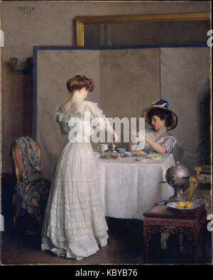 William McGregor Paxton, Teeblätter, Öl auf Leinwand, 1909, Metropolitan Museum of Art Stockfoto