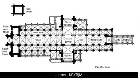 Chichester Cathedral Plan Stockfoto