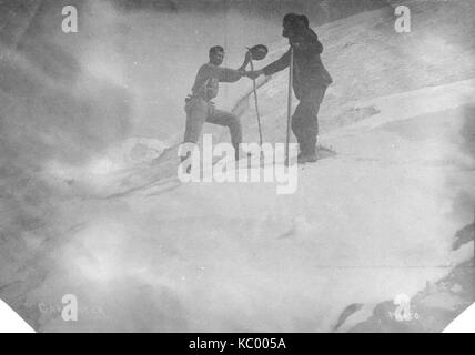Kletterer mit wanderstöcke auf Mount Saint Helens, ca 1895 SARVANT (58) Stockfoto