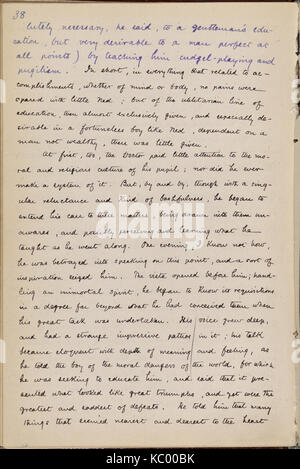 Dieses Manuskript, das Julian Hawthorne zugeschrieben wird, enthält die ersten sieben Kapitel von „Doctor Grimshawe's Secret“, einem Roman, der komplexe Themen des Geheimnisses und der Identität erforscht. Stockfoto