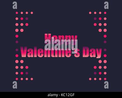 Happy Valentine's Day in 80er Retro Style. Text im futuristischen Stil, Neon. Vector Illustration. Stock Vektor