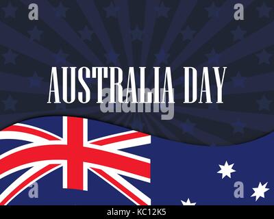 Gerne Australien Tag 26. Januar. Der Text mit der australischen Flagge. Vector Illustration Stock Vektor