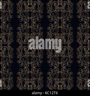 Art deco nahtlose Muster. Retro Hintergründe, Gold und Schwarz. Stil der 1920er, 1930er-Jahre. Vector Illustration. Stock Vektor