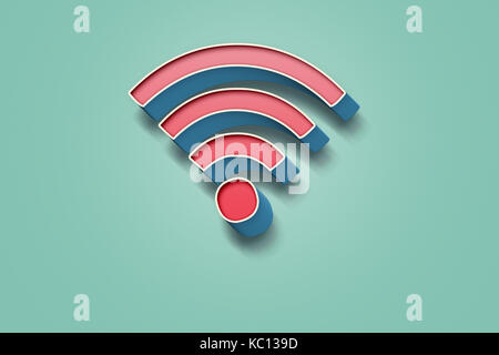 3d-wlan mit retro Effekt Stockfoto