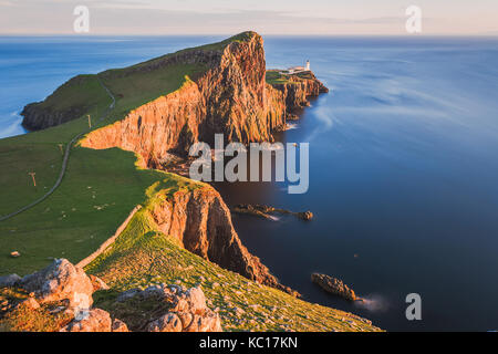 Neist Point bei Sonnenuntergang, Isle of Skye, Schottland Stockfoto