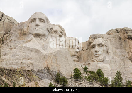 Nahaufnahme Blick auf den Mount Rushmore National Monument, South Dakota, USA. Stockfoto