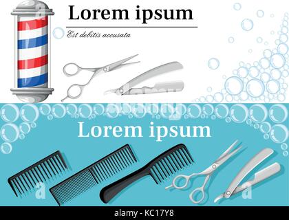 Realistische Vektor - zwei altmodische vintage Silber und Glas Friseur Pole holding Friseur unterzeichnen. Auf grauem Hintergrund isoliert, für Design und Marke Stock Vektor