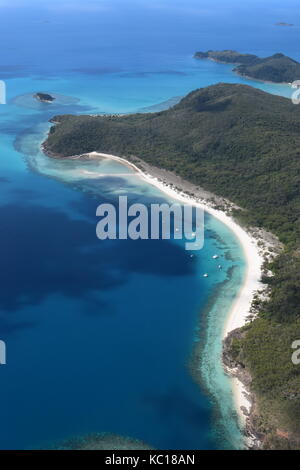Luftbild von Whitehaven Beach Stockfoto