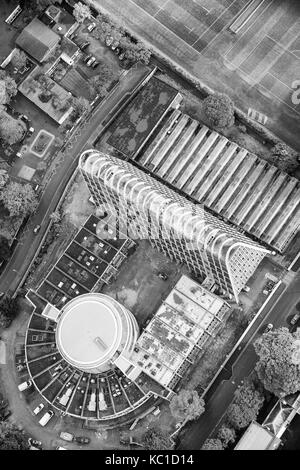 Luftbild von Toastrack Gebäude Manchester Stockfoto