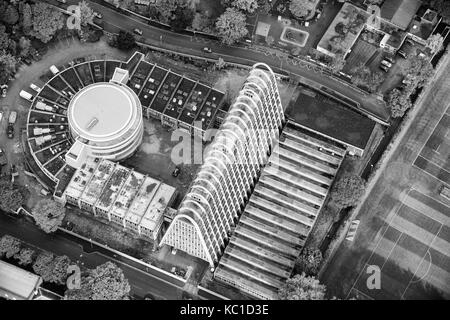 Luftbild von Toastrack Gebäude Manchester Stockfoto