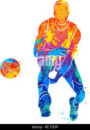 Basketball-Spieler, ball Stock Vektor