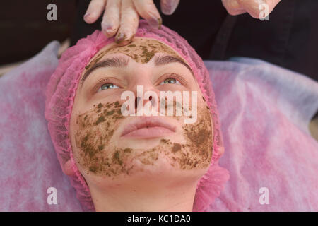 Coral Gesicht Nahaufnahme Peeling. Stockfoto