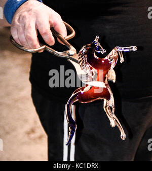 Die Insel Murano Glasfabrik, mundgeblasenem Glas Handwerker Stockfoto