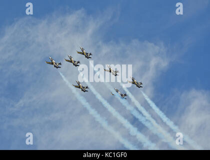 Sion, Schweiz - 15 September: Breitling L-39 Albatross in der Breitling Air Show: 15. September 2017 in Sion, Schweiz Stockfoto