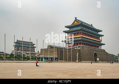 Eingang West, der Platz des Himmlischen Friedens, Peking, China Stockfoto