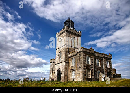 Leuchtturm auf der Insel, Schottland, UK Stockfoto