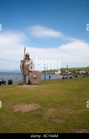 Magnus der Wikinger eine Stahl Statue einer Viking direkt an der Küste in Largs Ayrshire, Schottland Stockfoto