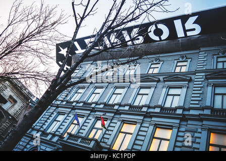 Budapest, Ungarn - 02 Januar, 2017: Haus des Terrors in Budapest Stockfoto