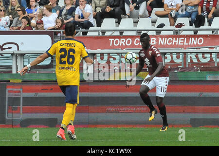 Turin, Italien. Am 1. Oktober 2017. Während der Serie ein Fußballspiel zwischen Torino FC und Hellas Verona bei Allianz Stadion am 1. Oktober 2017 in Turin, Italien. Quelle: FABIO UDINE/Alamy leben Nachrichten Stockfoto