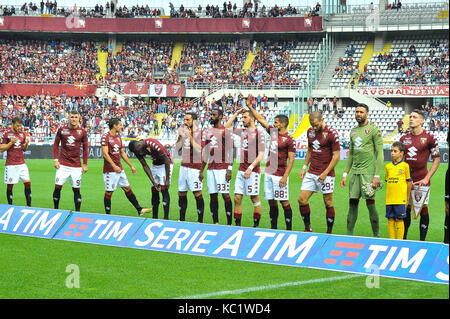 Turin, Italien. Am 1. Oktober 2017. Während der Serie ein Fußballspiel zwischen Torino FC und Hellas Verona bei Allianz Stadion am 1. Oktober 2017 in Turin, Italien. Quelle: FABIO UDINE/Alamy leben Nachrichten Stockfoto