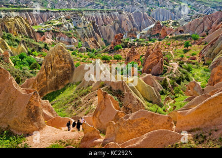 Rote Tal oder Rose Valley, Teil der Nationalpark Göreme in Kappadokien, Türkei. Stockfoto