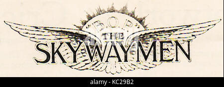 1932 - Die Abzeichen & Logo der SKYWAYMEN (Modell Flugzeugfans) waren Mitglieder der Verein in den 1930er Jahren durch eigene Papier des Jungen begonnen. Der Verein rekrutiert hauptsächlich Erwachsene. Stockfoto