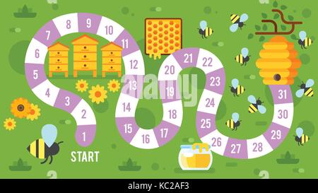 Kinder Honig brettspiel Stock Vektor