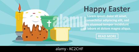 Frohe Ostern banner horizontale Konzept Stock Vektor