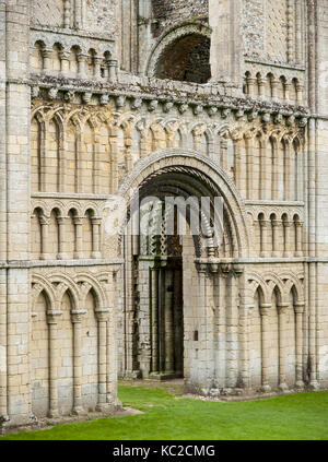 Norman West Front-Castle Acre Priory, Norfolk Stockfoto