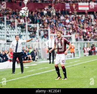 Turin, Stadio Olimpico Grande Torino Italien am 1. Oktober 2017. Andrea Belotti die Serie A Gleichen Torino FC vs Hellas Verona (Foto von Alberto Gandolfo/Pacific Press) Stockfoto