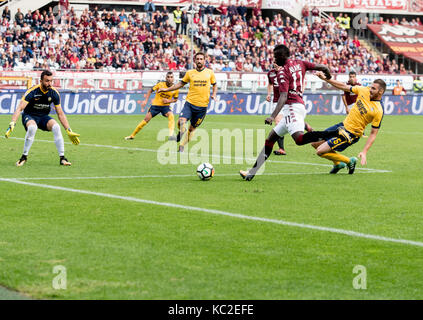 Turin, Stadio Olimpico Grande Torino Italien am 1. Oktober 2017. Andrea Belotti die Serie A Gleichen Torino FC vs Hellas Verona (Foto von Alberto Gandolfo/Pacific Press) Stockfoto