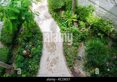 Ansicht von oben Wege in den Park. Stockfoto