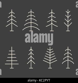 Abstrakte minimalistisch Weihnachtsbäume Stock Vektor