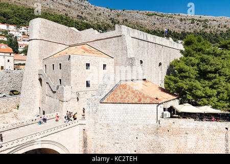 Die alten Stadtmauern Dubrovnick Stockfoto