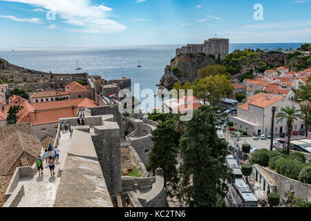 Die alten Stadtmauern Dubrovnick Stockfoto