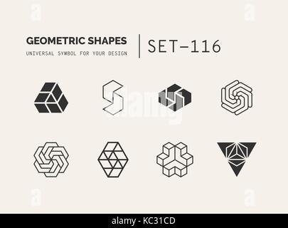 Satz von Universal minimale geometrische Stock Vektor