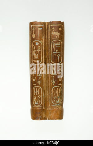 Doppelrohr Kohl mit den Namen von Amenophis III und Teje, Ca. 1390 - 1352 v. Chr. Stockfoto
