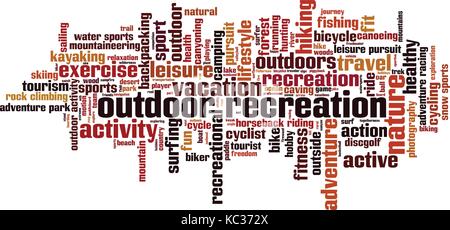 Erholung im Freien Wort cloud Konzept. Vector Illustration Stock Vektor