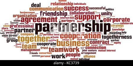 Partnerschaft Wort cloud Konzept. Vector Illustration Stock Vektor