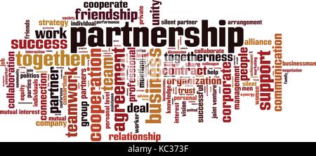 Partnerschaft Wort cloud Konzept. Vector Illustration Stock Vektor