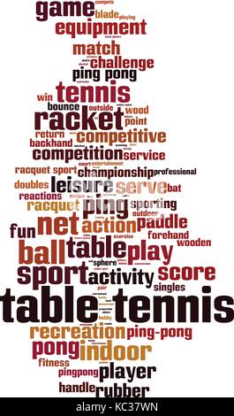 Tischtennis Wort cloud Konzept. Vector Illustration Stock Vektor