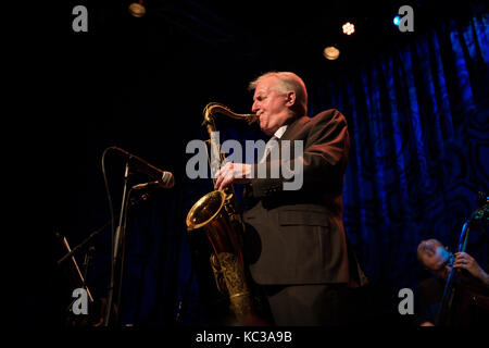 Der amerikanische jazz-Musiker und Saxophonist Scott Hamilton führt ein live-Konzert am Kosmopolit in Oslo. Norwegen, 23/03 2017. Stockfoto